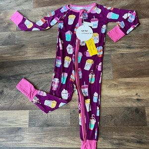 Little sleepies Purple aqua latte zippy (18-24M)